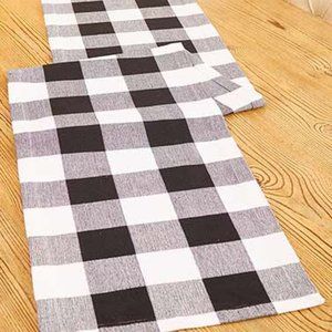 Black and White 72 Inch Table Runner